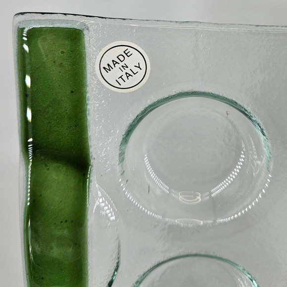 Made In Italy fused glass Escargot Plate Oyster Platter New  Made In Italy fused glass Escargot Plate Oyster Platter New